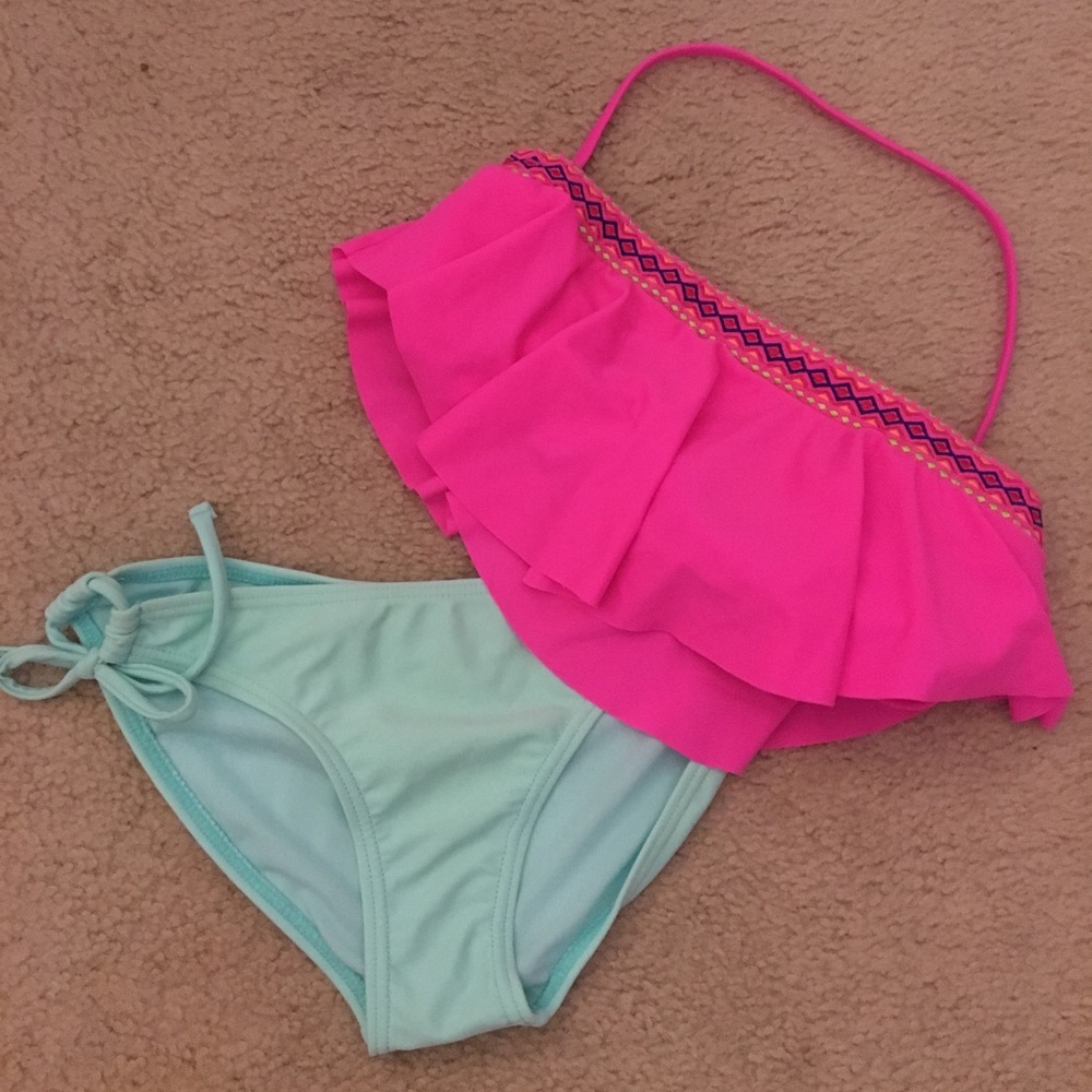 Light blue and pink bikini
